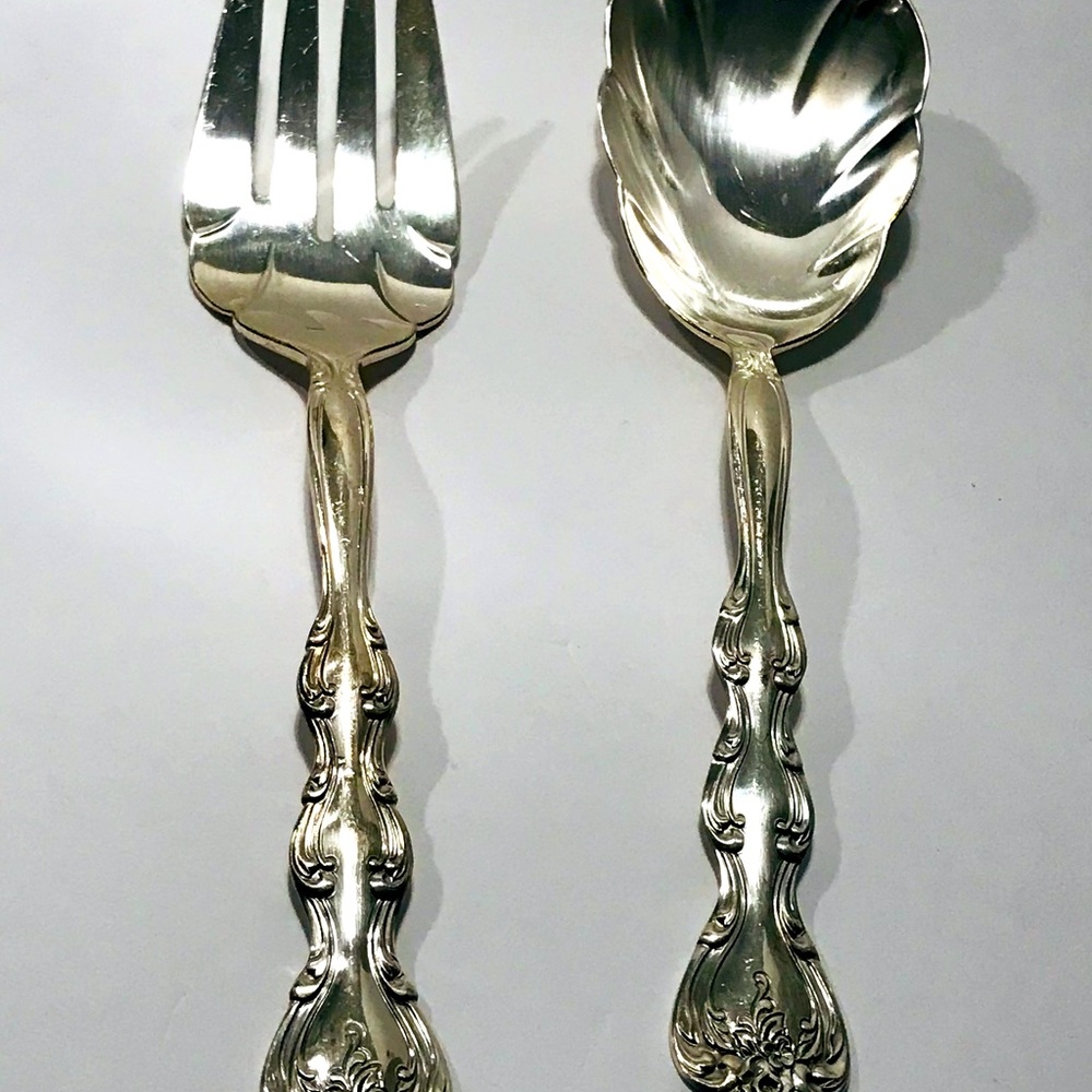 Vintage International Silverplate Casserole Spoon and Fork Set of 2 Serving Set